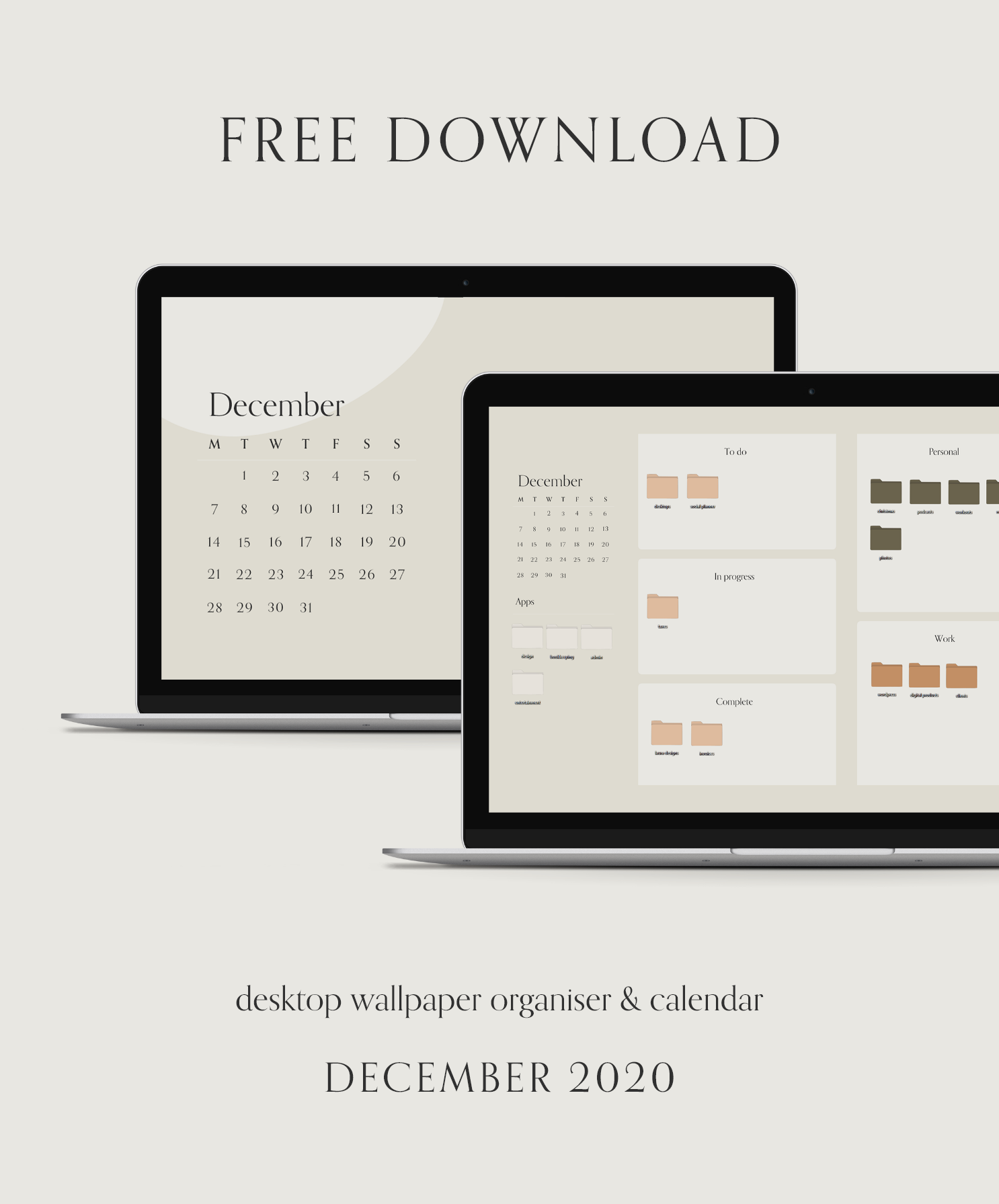 Desktop Wallpaper Organiser Calendar | FREE DOWNLOAD | Pixel Boutique